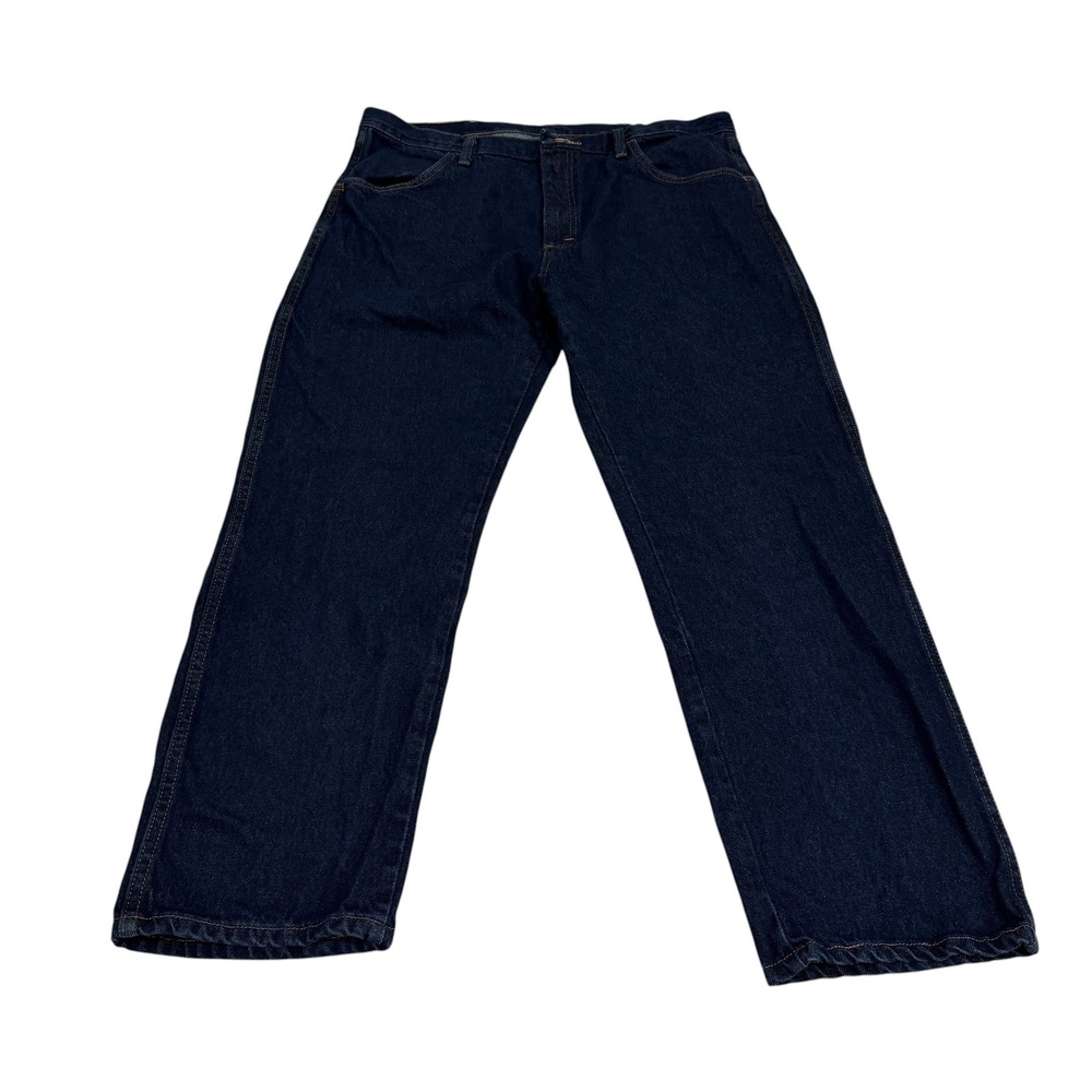 Rustler Mens Regular Fit Dark Wash Denim Jeans 1087619PW Blue 38x29 100% Cotton